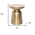 HomeRoots Table d'appoint ronde en fer doré 19