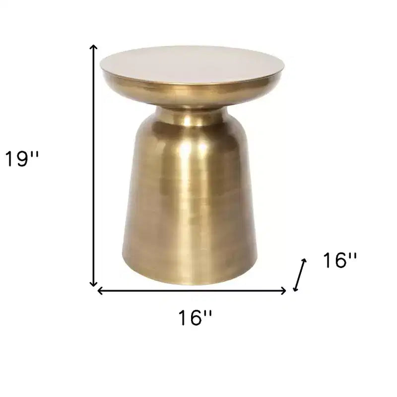 HomeRoots Table d'appoint ronde en fer doré 19