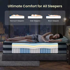 Resspry Matelas hybride à ressorts et mousse à mémoire de forme Gel de 35 cm, essai à domicile de 120 nuits, collection Apex