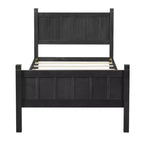 Cadre de lit double/grand lit/très grand lit avec tête de lit et pied de lit, lit plateforme de style ferme, support à lattes en bois, noyer - ModernLuxe