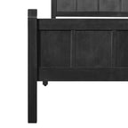Cadre de lit double/grand lit/très grand lit avec tête de lit et pied de lit, lit plateforme de style ferme, support à lattes en bois, noyer - ModernLuxe