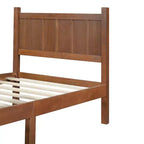 Cadre de lit double/grand lit/très grand lit avec tête de lit et pied de lit, lit plateforme de style ferme, support à lattes en bois, noyer - ModernLuxe