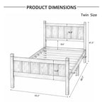 Cadre de lit double/grand lit/très grand lit avec tête de lit et pied de lit, lit plateforme de style ferme, support à lattes en bois, noyer - ModernLuxe