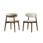 Chaises de salle à manger rembourrées Arnott de Roundhill Furniture, ensemble de 2, finition noyer