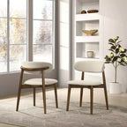 Chaises de salle à manger rembourrées Arnott de Roundhill Furniture, ensemble de 2, finition noyer