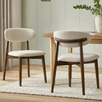 Chaises de salle à manger rembourrées Arnott de Roundhill Furniture, ensemble de 2, finition noyer