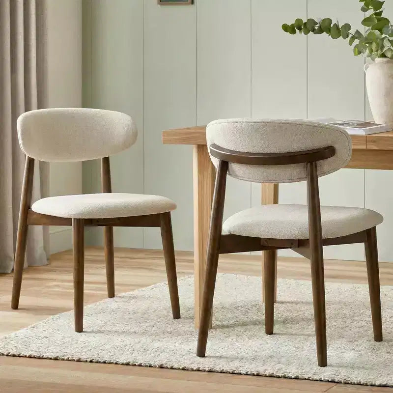 Chaises de salle à manger rembourrées Arnott de Roundhill Furniture, ensemble de 2, finition noyer