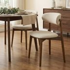 Chaises de salle à manger rembourrées Arnott de Roundhill Furniture, ensemble de 2, finition noyer