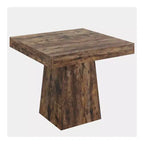 MAYEERTY Table de salle à manger carrée de ferme grise de 31,5 po, table de cuisine robuste sur pied pour 4 personnes