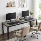 MAYEERTY 78,7 - Bureau double poste industriel extra long, bureau à domicile pour 2 personnes avec cadre métallique robuste, plateau de table en MDF capacité 90 kg