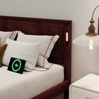 Lit plateforme ModernLuxe Queen/King Size avec tête de lit haute, cadre de lit en bois style ferme avec lumières LED et ports USB