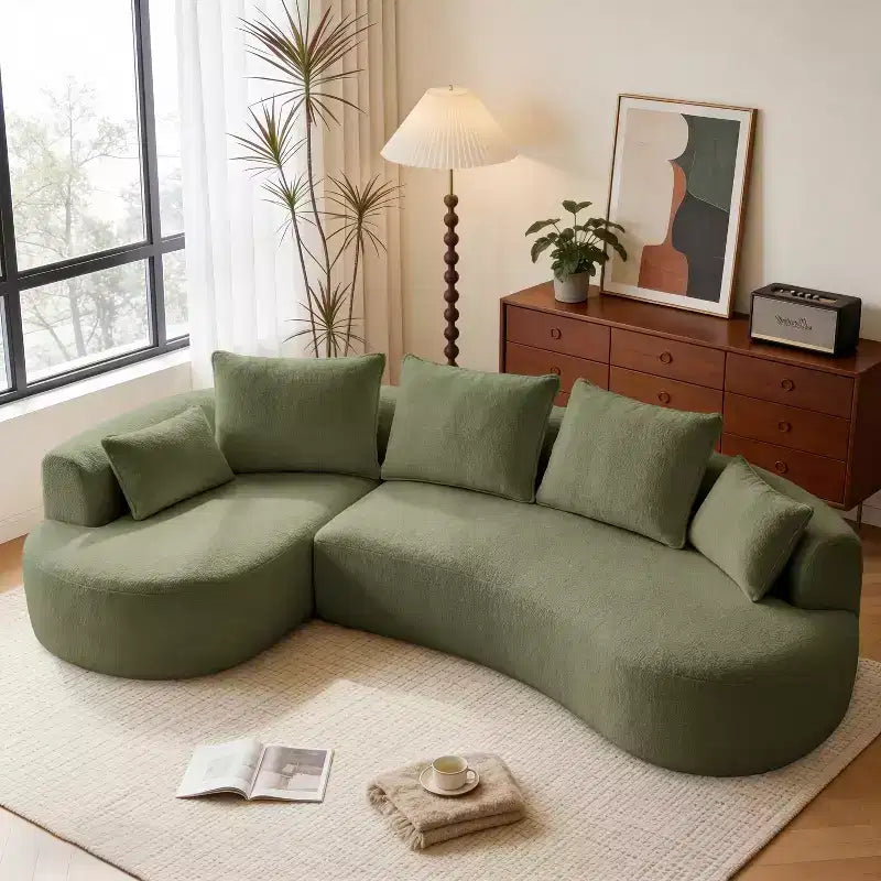 Dyonery 122 Canapé Sectionnel Modulaire Courbe pour Salon, Grand Canapé Nuage Moderne, Canapé Boucle sans Os 4 Places avec Assise Extra Profonde, Facile à Monter