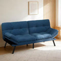 Dyonery 71 Linen Convertible Futon Sofa Bed, Memory Foam Sleeper Couch with Removable Cushions, Adjustable Backrest & Armrests for Living Room