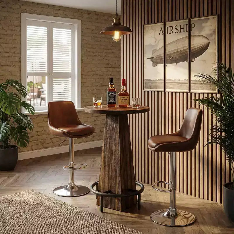Table de pub cocktail ronde MAYEERTY 23.7, table moderne rustique peu encombrante pour bar à domicile et salon de bureau, conception stable anti-oscillation