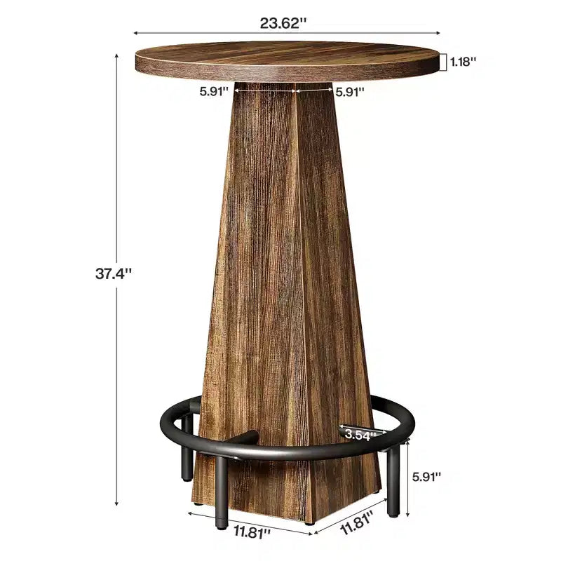 Table de pub cocktail ronde MAYEERTY 23.7, table moderne rustique peu encombrante pour bar à domicile et salon de bureau, conception stable anti-oscillation