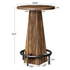 Table de pub cocktail ronde MAYEERTY 23.7, table moderne rustique peu encombrante pour bar à domicile et salon de bureau, conception stable anti-oscillation