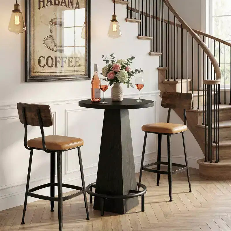 Table de pub cocktail ronde MAYEERTY 23.7, table moderne rustique peu encombrante pour bar à domicile et salon de bureau, conception stable anti-oscillation