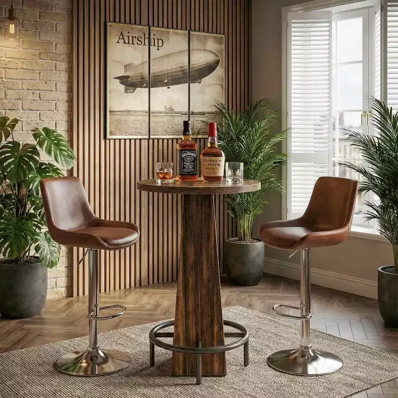 Table de pub cocktail ronde MAYEERTY 23.7, table moderne rustique peu encombrante pour bar à domicile et salon de bureau, conception stable anti-oscillation