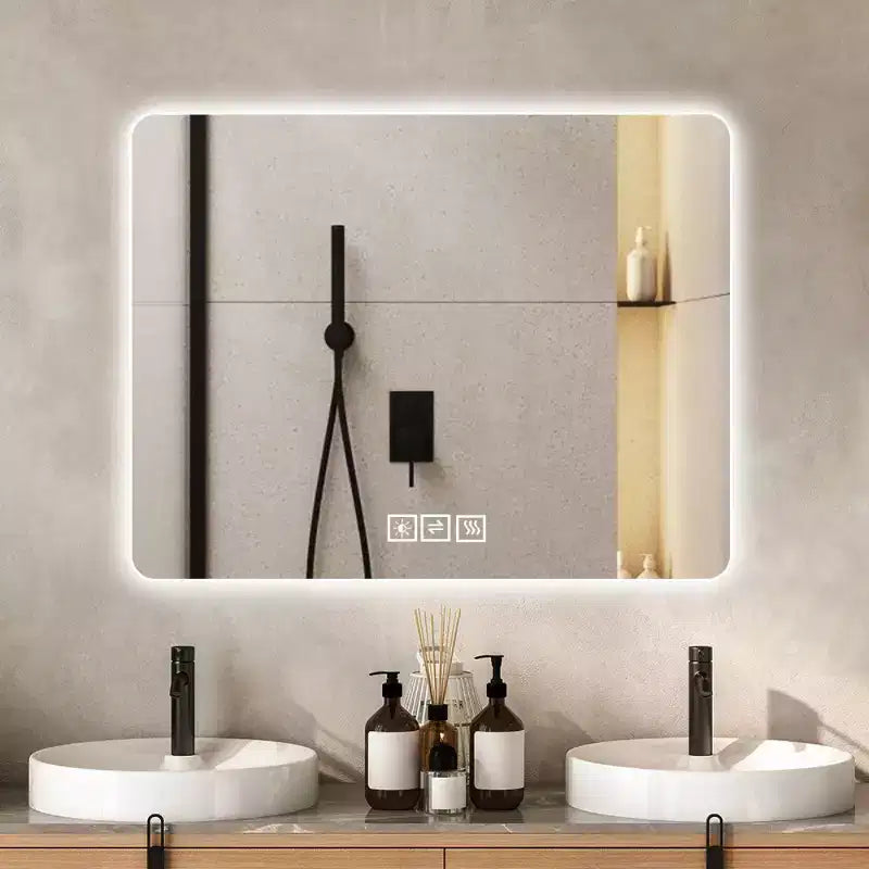 Miroir de courtoisie LED pour salle de bain avec lumière, antibuée, miroir de maquillage dimmable trois couleurs pour salle de bain, chambre ou dressing-Panipeachy