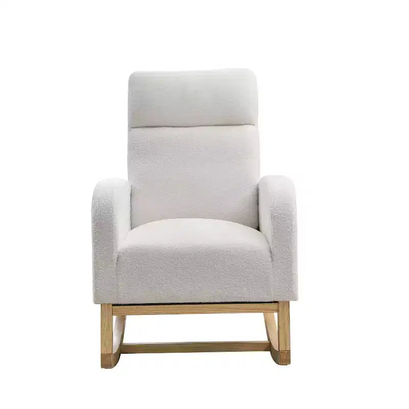 Fauteuil à bascule Accent de 27,6 W, fauteuil avec dossier haut et 2 poches latérales, fauteuil à bascule pour chambre d'enfant - ModernLuxe