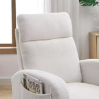 Fauteuil à bascule Accent de 27,6 W, fauteuil avec dossier haut et 2 poches latérales, fauteuil à bascule pour chambre d'enfant - ModernLuxe
