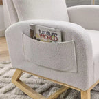 Fauteuil à bascule Accent de 27,6 W, fauteuil avec dossier haut et 2 poches latérales, fauteuil à bascule pour chambre d'enfant - ModernLuxe
