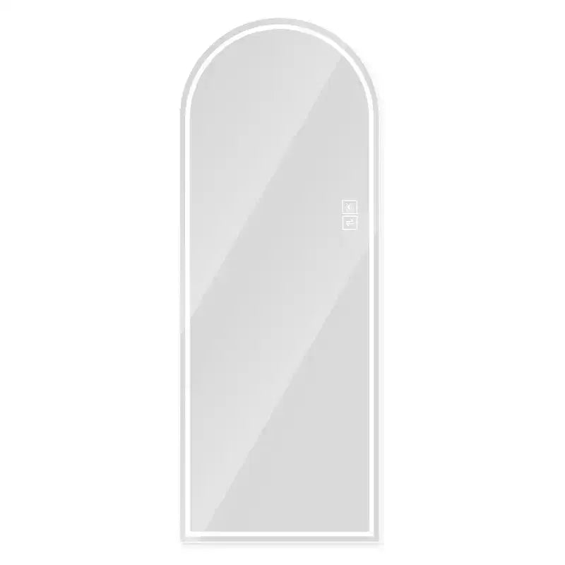 Miroir de courtoisie moderne LED pleine longueur, arqué, avec lumières dimmables, autoportant ou mural pour chambre, maquillage, dressing-Panipeachy