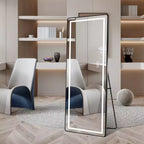 Miroir LED vertical pleine longueur avec support, autoportant ou mural, miroir de vanité moderne pour chambre et dressing-Panipeachy
