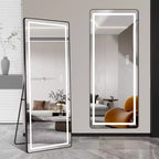 Miroir LED vertical pleine longueur avec support, autoportant ou mural, miroir de vanité moderne pour chambre et dressing-Panipeachy