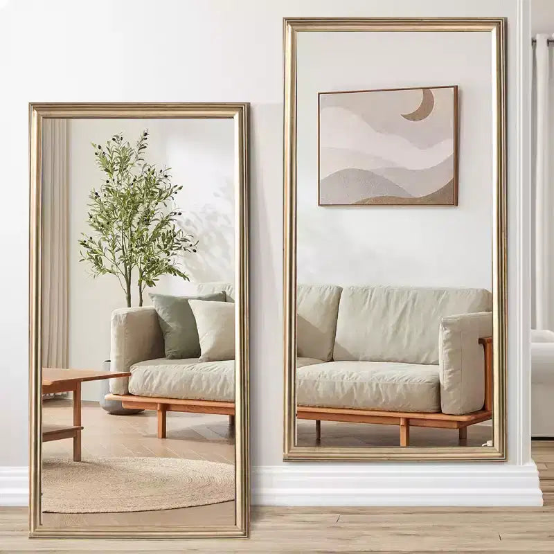 Miroir mural pleine longueur avec cadre, miroir de sol moderne pleine longueur pour chambre à coucher, dressing, grand miroir sur pied-Panipeachy