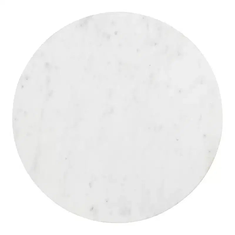 Table d'appoint ronde en marbre et métal Henshall de Kate et Laurel, blanc et bronze, 12x12x24