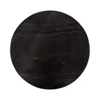 Table d'appoint ronde en marbre et métal Tira de Kate et Laurel, noire, 14x14x24