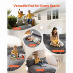 Crash Pad 5 x 4,5 pieds Tapis de réception sensoriel pour enfants avec blocs en mousse et housse lavable Grande zone d'atterrissage en mousse souple