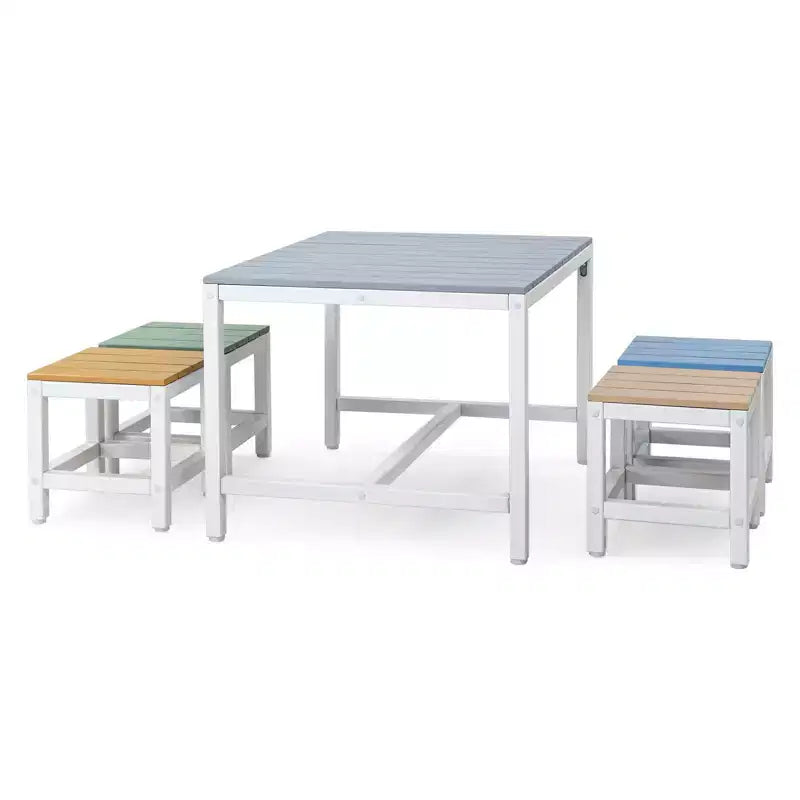 Ensemble de table et de chaises de patio Karl Home 5 pièces en bois de peuplier massif pour enfants
