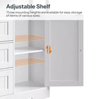 Dcolora Meuble de Rangement Salle de Bain 28,3 po avec 3 Tiroirs et Étagère Réglable, Meuble Autonome