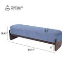Banc rembourré avec pieds en hévéa, banc d'entrée ottoman ovale pour chambre à coucher, salon - ModernLuxe
