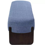 Banc rembourré avec pieds en hévéa, banc d'entrée ottoman ovale pour chambre à coucher, salon - ModernLuxe