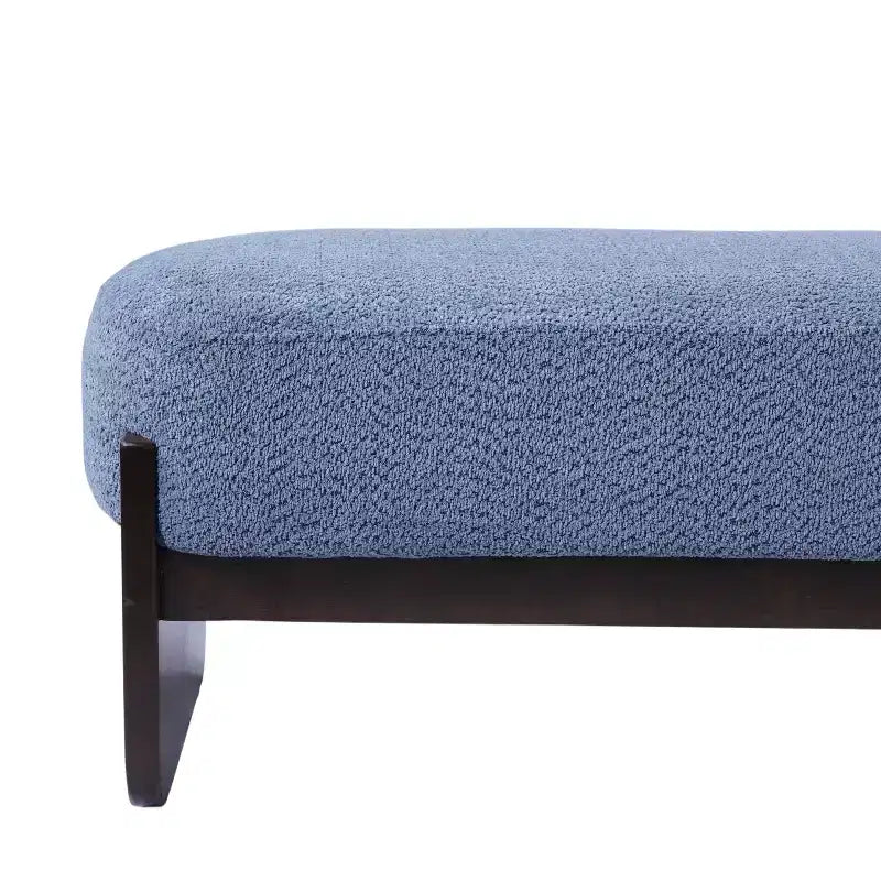 Banc rembourré avec pieds en hévéa, banc d'entrée ottoman ovale pour chambre à coucher, salon - ModernLuxe