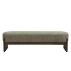 Banc rembourré avec pieds en hévéa, banc d'entrée ottoman ovale pour chambre à coucher, salon - ModernLuxe
