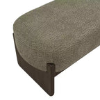 Banc rembourré avec pieds en hévéa, banc d'entrée ottoman ovale pour chambre à coucher, salon - ModernLuxe