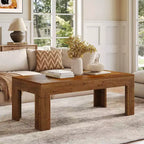 Table basse rectangulaire Lantine, table à thé de salon en bois massif de 120 cm, table basse vintage pour appartement, bureau