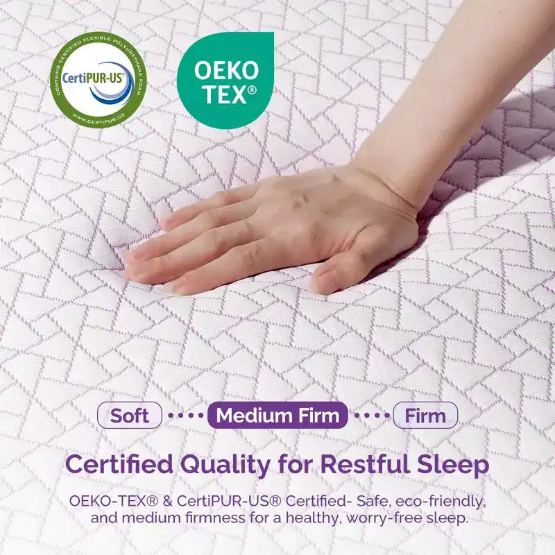 Matelas Sersper 12 pouces en mousse à mémoire de forme au gel rafraîchissant AeroChar, certifié CertiPUR-US et OEKO-TEX