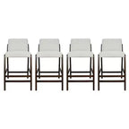 Christopher Knight Home Yvette Tabourets de bar rembourrés en bois d'hévéa de style Mid-Century (Lot de 4)