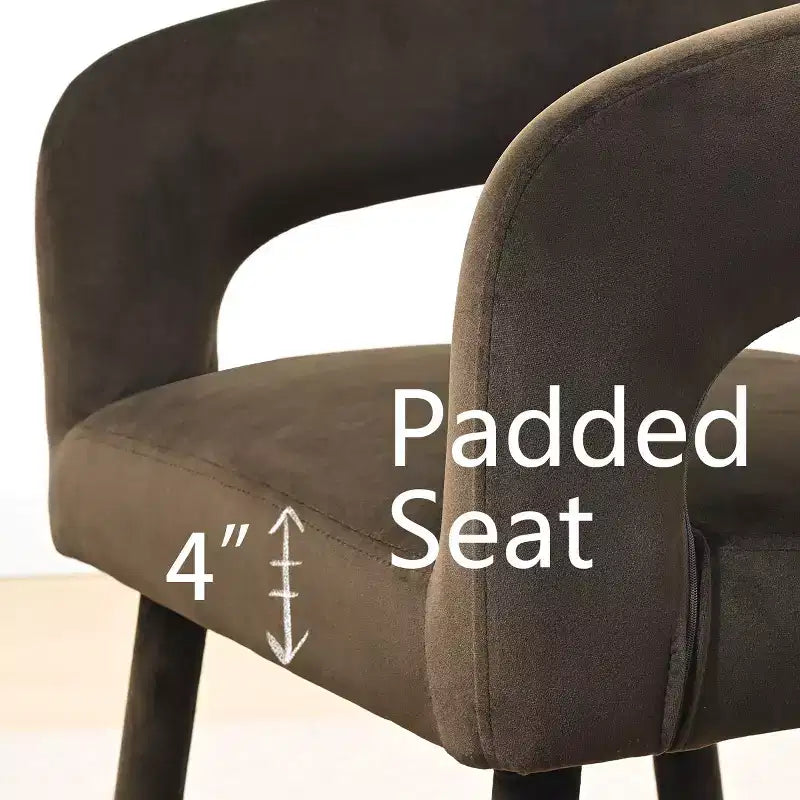 Tabouret de bar moderne en velours à hauteur de comptoir avec dossier, chaise de bar rembourrée de 24 po de hauteur d'assise avec repose-pieds doré, tabouret d'îlot de cuisine-Panipeachy