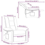 vidaXL Fauteuil inclinable de massage en tissu gris foncé