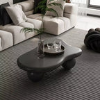 Table basse nuage de 40 pouces avec pieds sphériques, table basse centrale irrégulière et moderne pour salon, noire