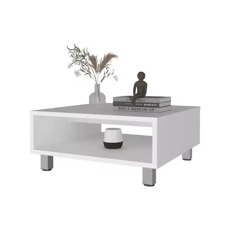 Jolie petite marque de jouets Table basse blanche avec rangement ouvert