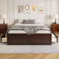 FAMYYT Queen Size Wood Platform Bed with 6 Drawers, No Box Spring Required, Easy Assembly, Espresso