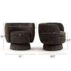 Lot de 2 fauteuils pivotants modernes avec revêtement en tissu, fauteuil lounge pivotant à 360° pour salon, chambre à coucher - Panipeachy