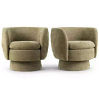 Lot de 2 fauteuils pivotants modernes avec revêtement en tissu, fauteuil lounge pivotant à 360° pour salon, chambre à coucher - Panipeachy